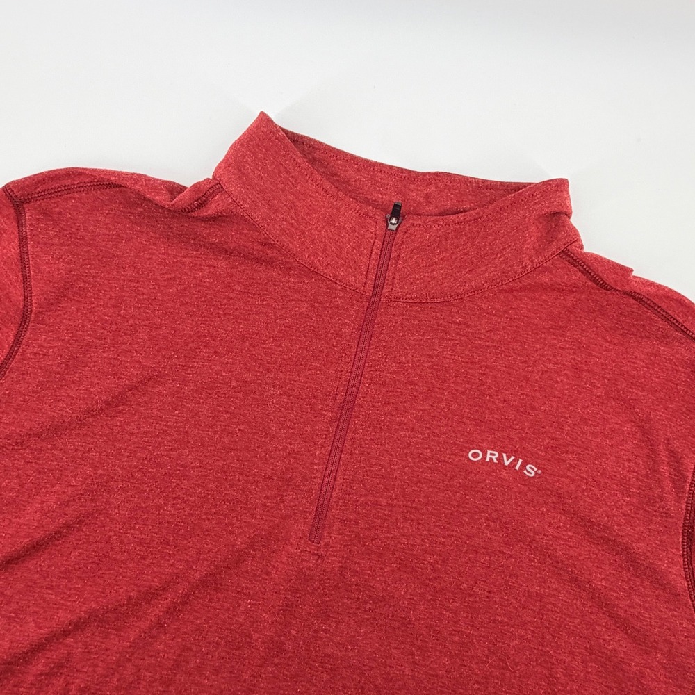 Orvis Quarter Zip Performance Pullover Shirt 2XL Heather Red Mens Outdoor Casual
